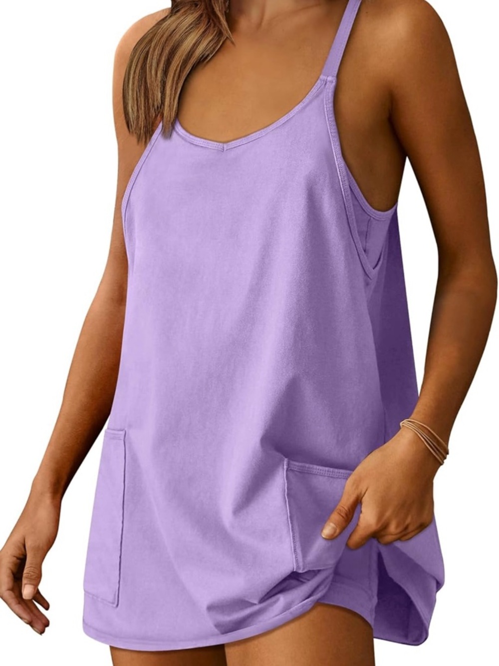 Women’s Lavender Athletic Dress With Body Shaper Attached NWT